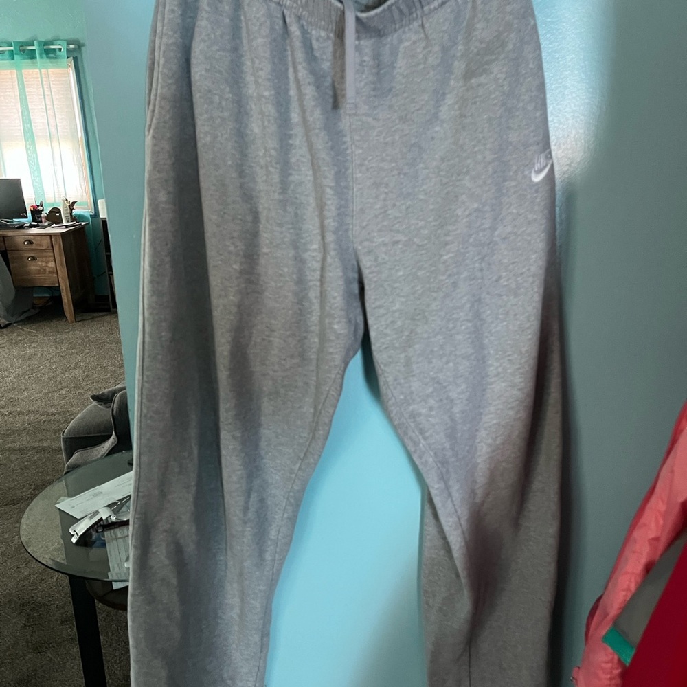 Nike joggers in gray. Very comfy but outgrew.
